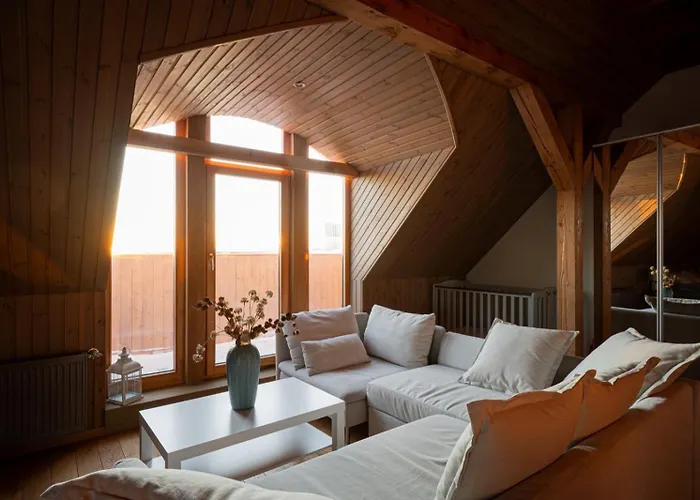 Rooftop River View Old Apartment Riga